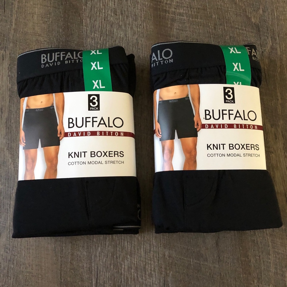 New！Buffalo David Bitton Knit Boxers Mens 3pack Cotton Modal Stretch XL